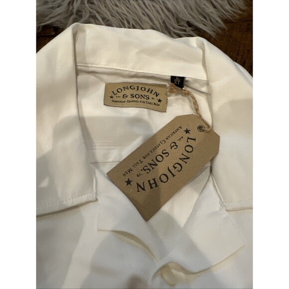 Long John And Sons Mens Shirt Ivory Size Large X Tall Button Front Pockets New - Picture 2 of 6